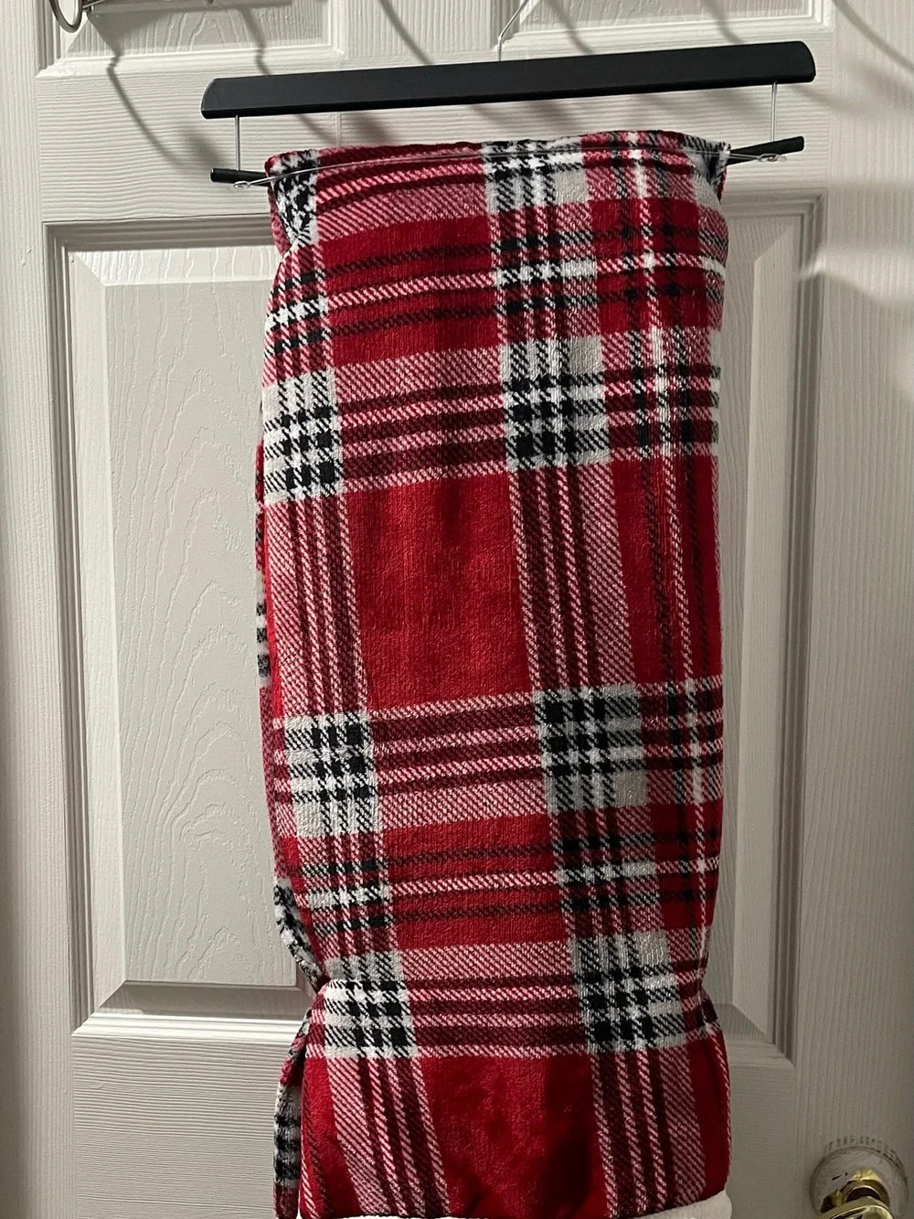 Interiors by Design Red Plaid Plush Throw Blanket
